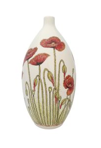 Handbeschilderde mini urn 'Klaprozen'