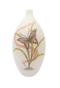 Handbeschilderde mini urn 'Vlinders Jugendstil'
