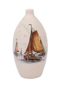 Handbeschilderde mini urn 'Zeilboot'