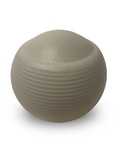 Bolvormige mini urn 'Memento' crème met satijn glazuur