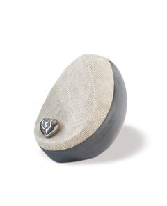Keramische mini urn met zilveren hart