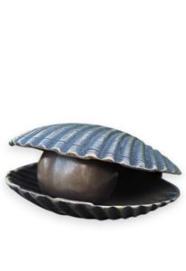 Bronzen mini urn schelp