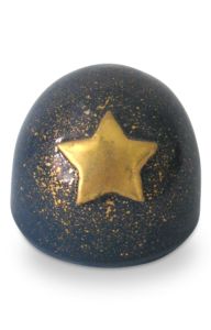 Handgemaakte mini urn 'Gouden ster'