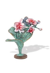 Mini urn Orchidee van brons - Eeuwige liefde en schoonheid