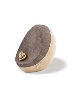 Keramische mini urn met goudkleurig hart
