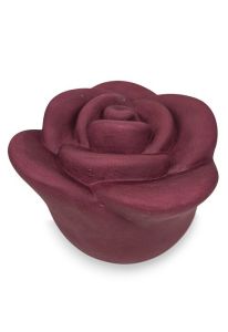 Roosvormige rode mini urn