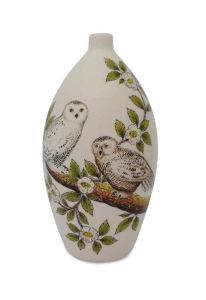 Handbeschilderde mini urn 'Sneeuwuil'