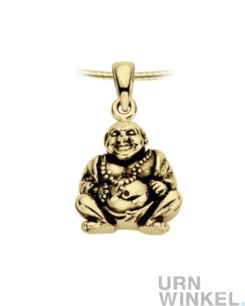 Liefdevolle ashanger of assieraad 'Buddha / Boeddha' van 14 krt. geelgoud | Betaalbare gedenksieraden & assieraden vindt u in de online URNWINKEL.