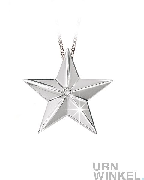 Bijzondere witgouden assieraad 'ster' voor de juiste | Gedenksieraden kopen | URNWINKEL.