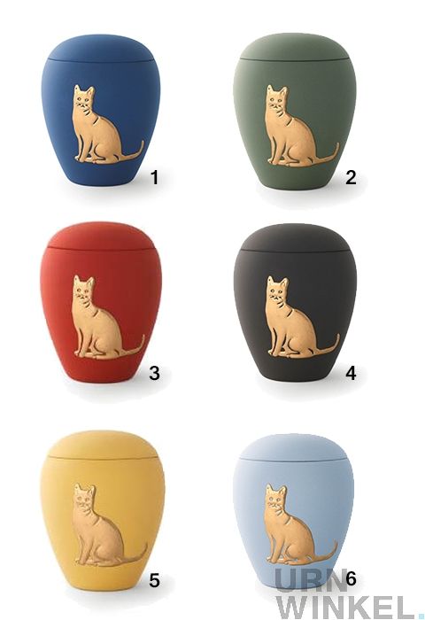 MystiCalls Kattenurn als kattenfiguur met engelenvleugels in de vleugel - dierenurn herdenkingsplek monument kattenurn urn urn engelenvleugels 0,85 l inhoud