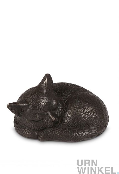 Gedeeltelijk tij Te voet Unieke mini urn van brons 'Slapende kat' | URNWINKEL. | URNWINKEL.
