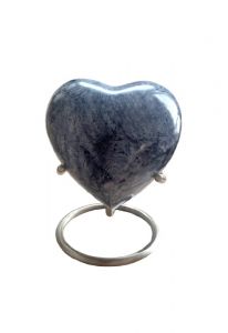 Mini urn hart 'Elegance' met natuursteenlook (incl. voetje)