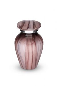 Aluminium mini urn 'Elegance' met roze strepen