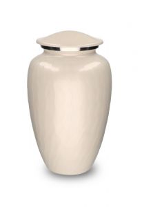 Witte urn 'Elegance' met parelmoerachtige afwerking