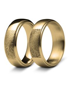 Gouden ring met vingerafdruk