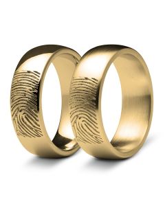 Gouden ring met vingerafdruk