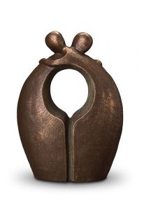 Keramische urn 'Afscheid' | brons- en zilverkleurig