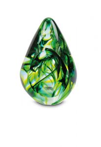As-druppel urn van kristalglas 'Aurora'