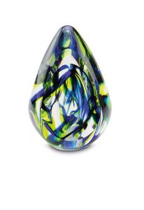 As-druppel urn van kristalglas 'Aurora'