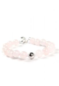 Roze kwarts armband met zilveren asreservoir
