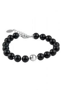 Onyx armband met zilveren asreservoir