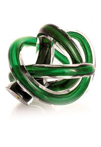 As-ornament mini urn van kristalglas | groen avanturijn