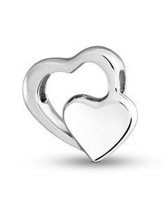 Ashanger twee verbonden harten - 925 Sterling zilver