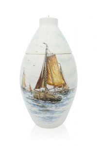 Handbeschilderde urn 'Zeilschip'
