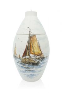 Handbeschilderde mini urn 'Zeilboot'