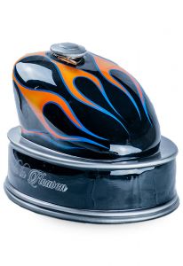 Handgemaakte biker benzinetank urn 'Flame'