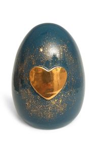 Handgemaakte keramische urn 'Hart van goud'