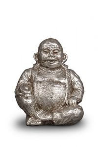 Boeddha mini urn zilverkleurig