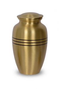 Messing urn goudkleurig met zwarte lijnen