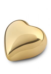 Hartvormige mini urn goudkleurig hoogglans