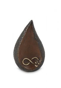 Bronzen mini druppel urn 'Infinity' met vlinders voor buiten