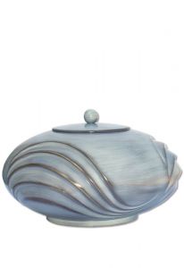 Bronzen urn grijs blauw