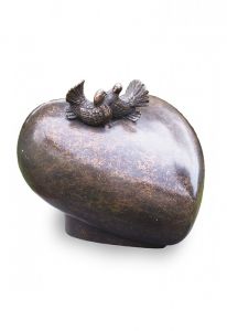 Bronzen urn 'Love birds' voor buiten 