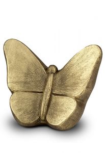 Keramische kunst urn Vlinder goudkleurig