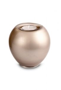 Kristal glazen kaarshouder mini urn cappuccino