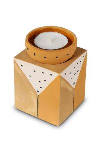 Handgemaakte kaarshouder mini urn | mosterdbruin