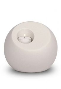 Mini-urn porselein 'Lumos' met kaarshouder mat wit
