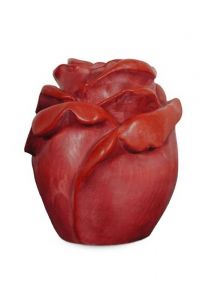 Roos urn van hout rood