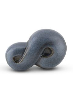 Moderne handgemaakte keramische Infinity mini urn - blauwgroen
