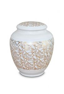 Mini urn van porselein 'Classica' | Pure Gold bladeren