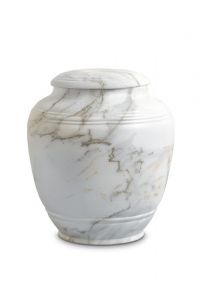 Mini urn van porselein 'Classica' | Arabisch Carrara marmer motief