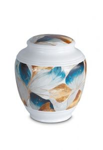 Mini urn van porselein 'Classica' | Multicolor met natuurlijke structuur