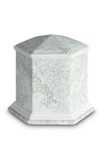 Mini urn van porselein 'Esagono' | Marine water reliëf