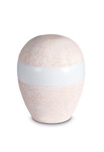 Porseleinen mini urn 'Planet' - Coral roze reliëf