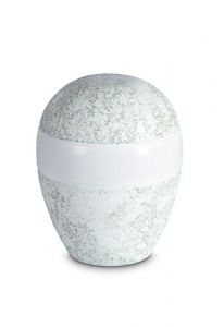Porseleinen mini urn 'Planet' - Marine Water reliëf - groen