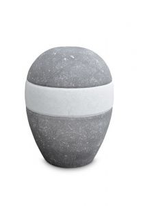 Porseleinen mini urn 'Planet' - Belgisch grijssteen en IJs